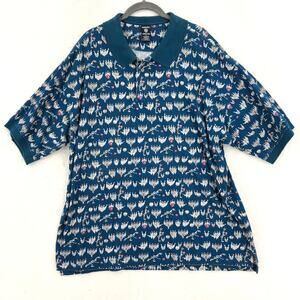 90s Warner Bros Mens Polo Shirt XL Blue Bugs Bunny Bowling 3 Button Short Sleeve